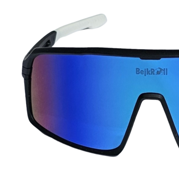 Brýle BejkRoll Champion REVO + EVA Box - černé/bílé - zelené/modré zrcadlo - předek1/2