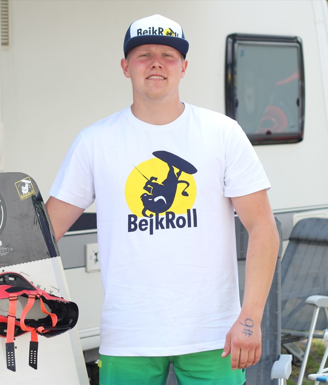 T-Shirt BejkRoll – weiß, kurzärmelig