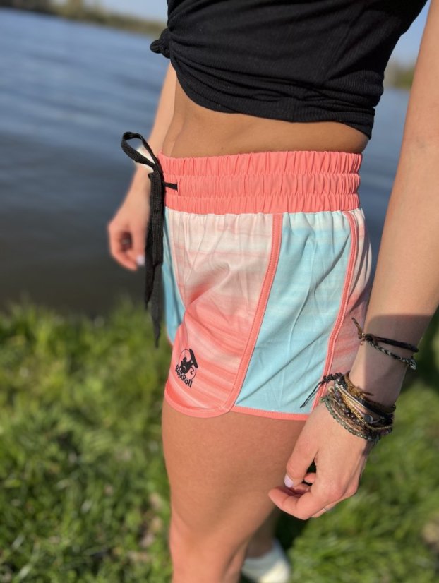 Shorts – Damen orange/hellblau – Paar-Design