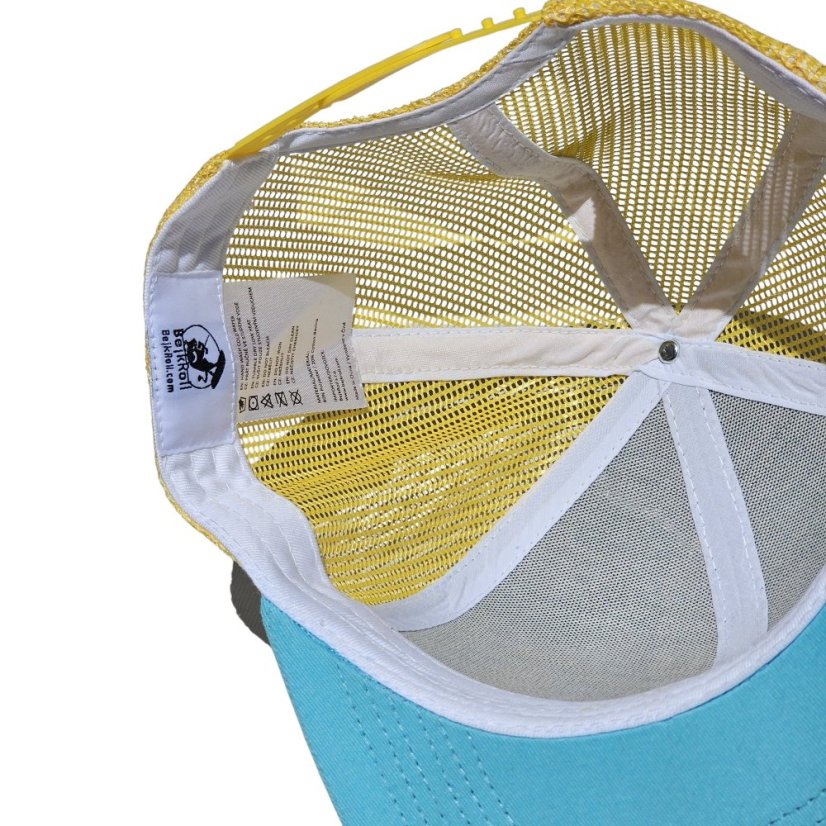 Gorra Snap Trucker azul claro/amarillo - logotipo LANA