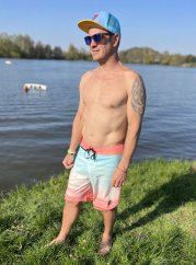 Shorts – Orange/Hellblau – Paar-Design