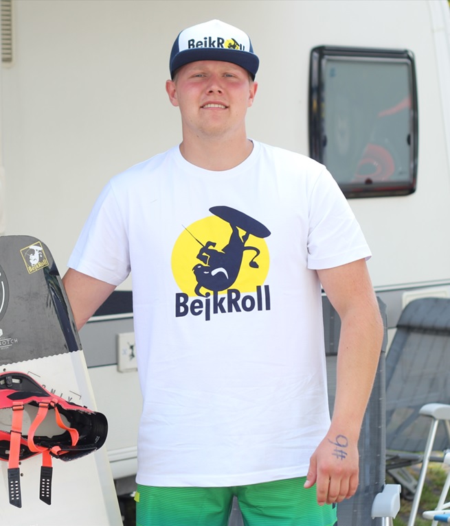 Tričko BejkRoll - bílý krátký rukáv - týmový jezdec - vel L