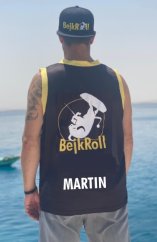Koszulka sportowa BejkRoll czarno/żółta - z własnym tekstem