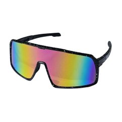 Sunglasses BejkRoll Champion REVO + EVA Box - black with color dots - pink/yellow mirror
