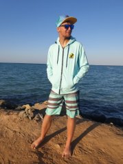 BEJK VELVET - Velvet sweatshirt with hood BejkRoll - turquise - size M