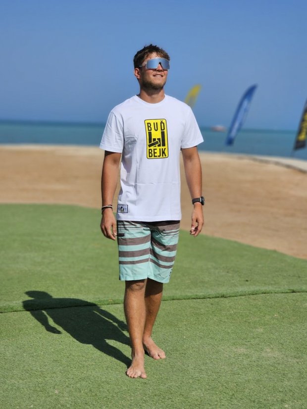 Tričko BejkRoll - Buď Bejk Batch - unisex - kluk na pláži - předek