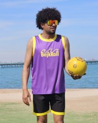 Sporttrikot BejkRoll lila gelb/excenter Logo