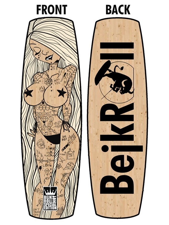 BejkRoll HOT Edition Kiteboard + Binding - Color: Blonde, Technology: Fiberglass