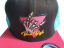 Snap Trucker Black-Pink  cap BejkRoll - Triangl logo - front detail logo