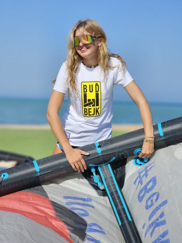 Tričko BejkRoll - Buď Bejk Batch - unisex - holka s drakem - předek