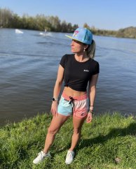 Shorts – Damen orange/hellblau – Paar-Design