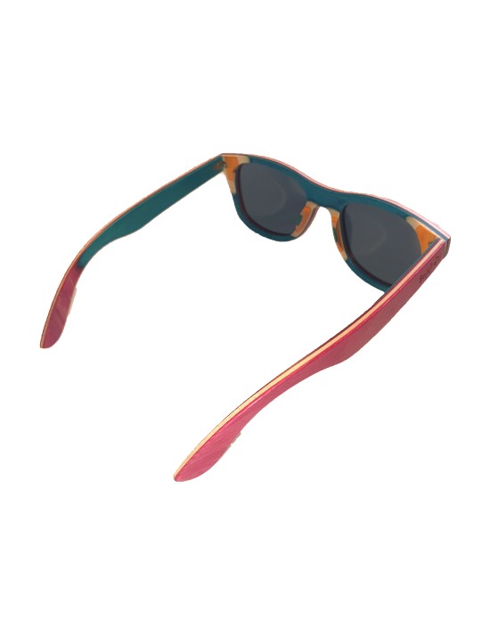Sunglasses BejkRoll STAR ROSE - blue mirror - back