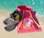 Surf Poncho BejkRoll watermelon red and water shoes - black