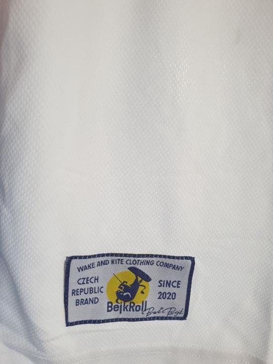 Sportovní funkční dres pro BejkRoll bílo černý - tkaná nášivka