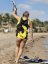 Camiseta de kitesurf BejkRoll negro amarillo/logotipo excéntrico (con orificio para gancho de trapecio)