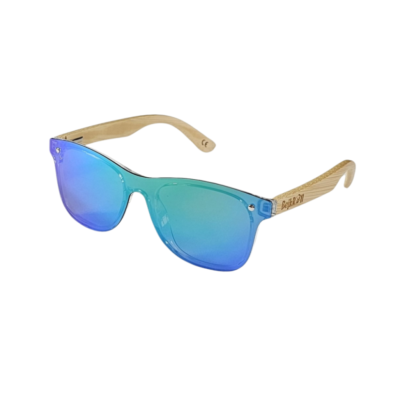 Sunglasses BejkRoll TALENT - Green mirror - natural legs - front