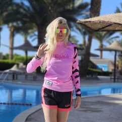 Lycra - BEJK SKIN - różowy - logo FALA - unisex