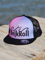 Snap Trucker Růžovo-Tyrkysová kšiltovka BejkRoll - Wave logo