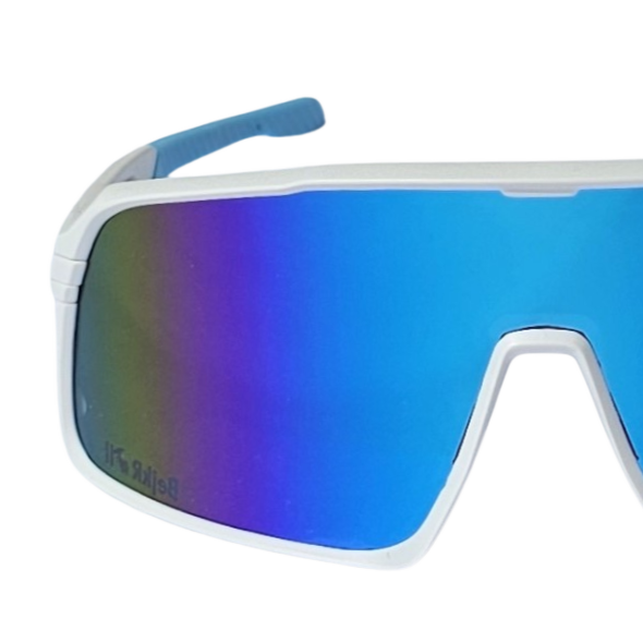 Sunglasses BejkRoll Champion REVO + EVA Box - white/blue - ice blue mirror - front1/2