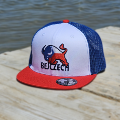 Snap Trucker Biały/Niebieski/Czerwony - logo BEJCZECH