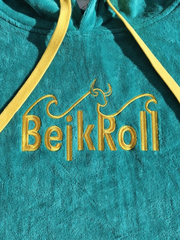 Surf Pončo BejkRoll WAVE MASTER - tyrkysová - přední logo