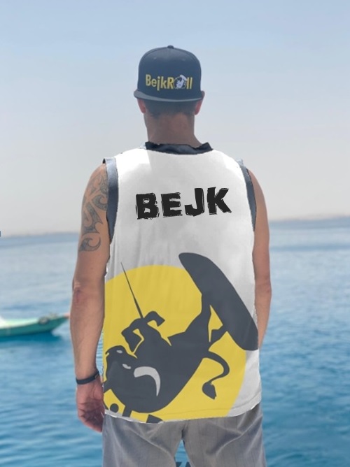 Sports Tank Top BejkRoll white/logo excenter - own text personalised - Size: XL