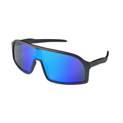Sluneční brýle BejkRoll CHAMPION Wood - černé - modré zrcadlo - předek