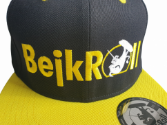 SnapYellow kšiltovka BejkRoll - Rovné logo - předek detail vyšívané logo