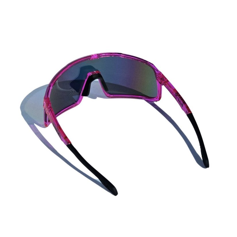 Sunglasses BejkRoll Champion REVO + EVA Box - transparent lila - pink golden mirror - back