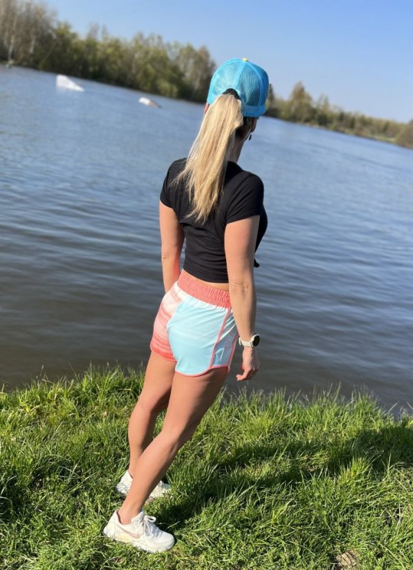 Board Shorts BejkRoll - orange/light blue - girls - girl in wakepark back - size 30