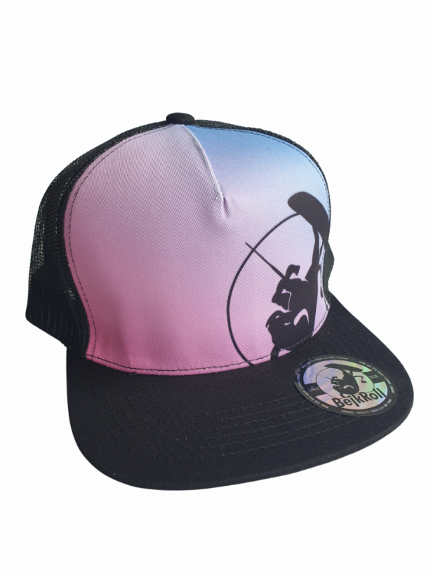 Snap Trucker Black-Pink cap BejkRoll - Rounded logo - front