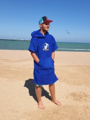 Ponczo surfingowe MASTER – błękit królewski – rozpakowane