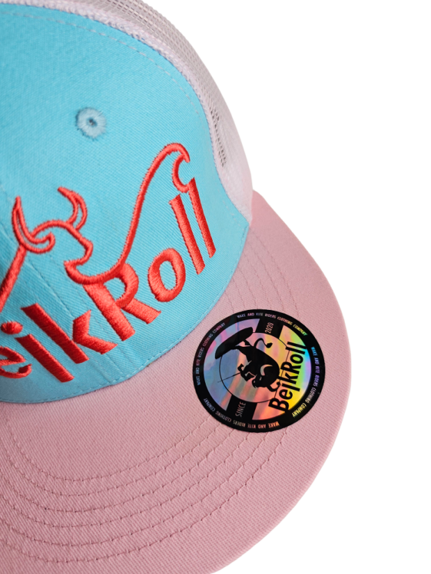 Snap Trucker Rosa/Turquesa - Logo de onda