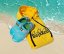 Surf Poncho BejkRoll yellow and water shoes - turquise