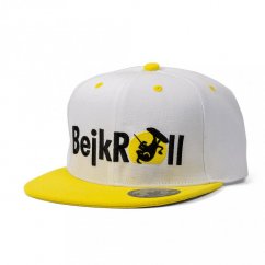 SnapWhite-Yellow kšiltovka BejkRoll - Rovné logo