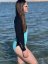 Ladies wetsuit BejkRoll Blue Wave side sleeve with inscription - size S