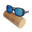 Sunglasses BejkRoll JACQUELYN - Blue mirror - light bamboo tube