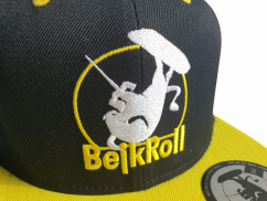 SnapYellow kšiltovka BejkRoll - Kulaté logo - předek detail vyšívané logo