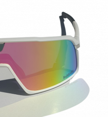 Sunglasses BejkRoll Champion REVO + EVA Box - white/black - pink/yellow mirror - front1/2