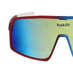 CHAMPION REVO + EVA BOX - niebieski/biały/czerwony - złoto-niebieskie lustro