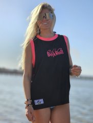 Sportovní funkční dres BejkRoll růžovo černý excenter - předek Sportovní funkční dres BejkRoll růžovo černý excenter - předek