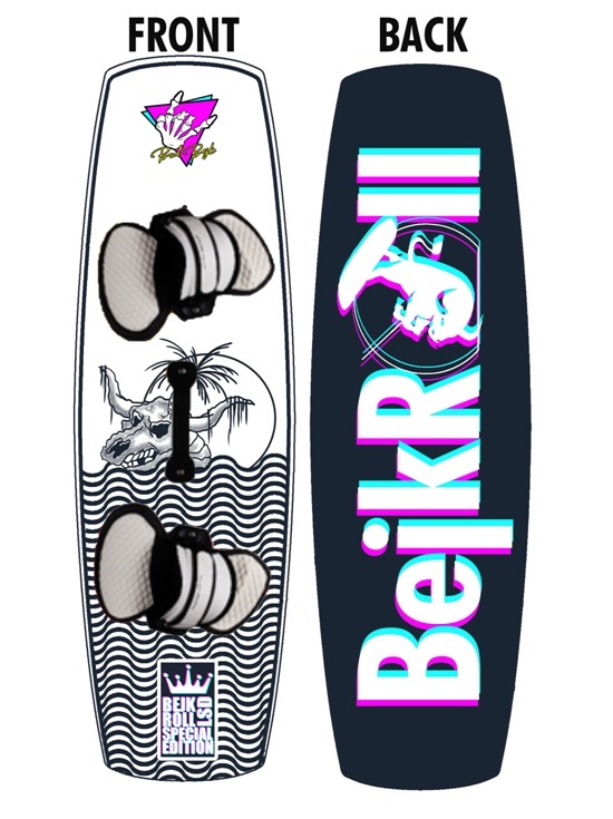 BejkRoll LSD EDITION Kiteboard + Binding - top and down