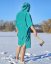 Surf Poncho BejkRoll WAVE MASTER - turquoise - boy on the ice with hood - hardening - back