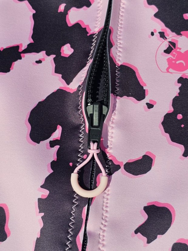 Dámský neopren BejkRoll Bull Skin růžový - detail - obšití a velmi kvalitní zip YKK