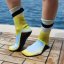 BejkRoll - neoprene socks - yellow blue - on the boat1