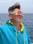 Sunglasses BejkRoll Champion REVO + EVA Box - white/black - pink/yellow mirror - boy by the sea