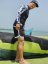 Board Shorts BejkRoll - OUTLINE 3/4 - light blue black & black rashguard - unisex - by the kite - side2