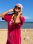 Surf Poncho BejkRoll watermelon red by the water - size M