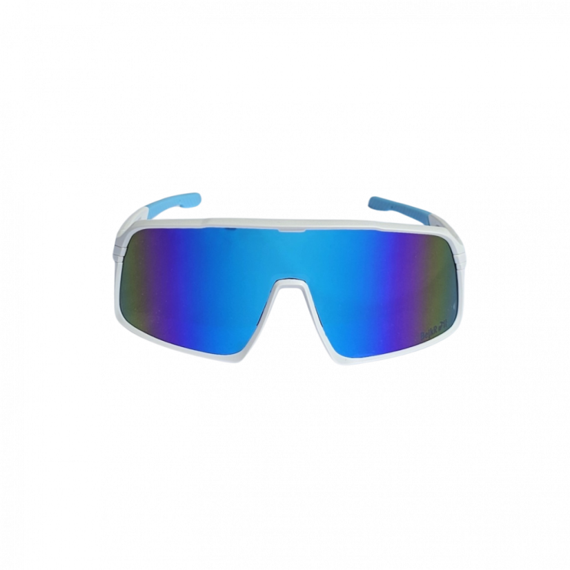 Brýle BejkRoll Champion REVO + EVA Box - bílo/modré - ledově modré zrcadlo - předek