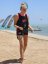 Camiseta de kitesurf BejkRoll negro rosa/logotipo excéntrico (con orificio para gancho de trapecio)